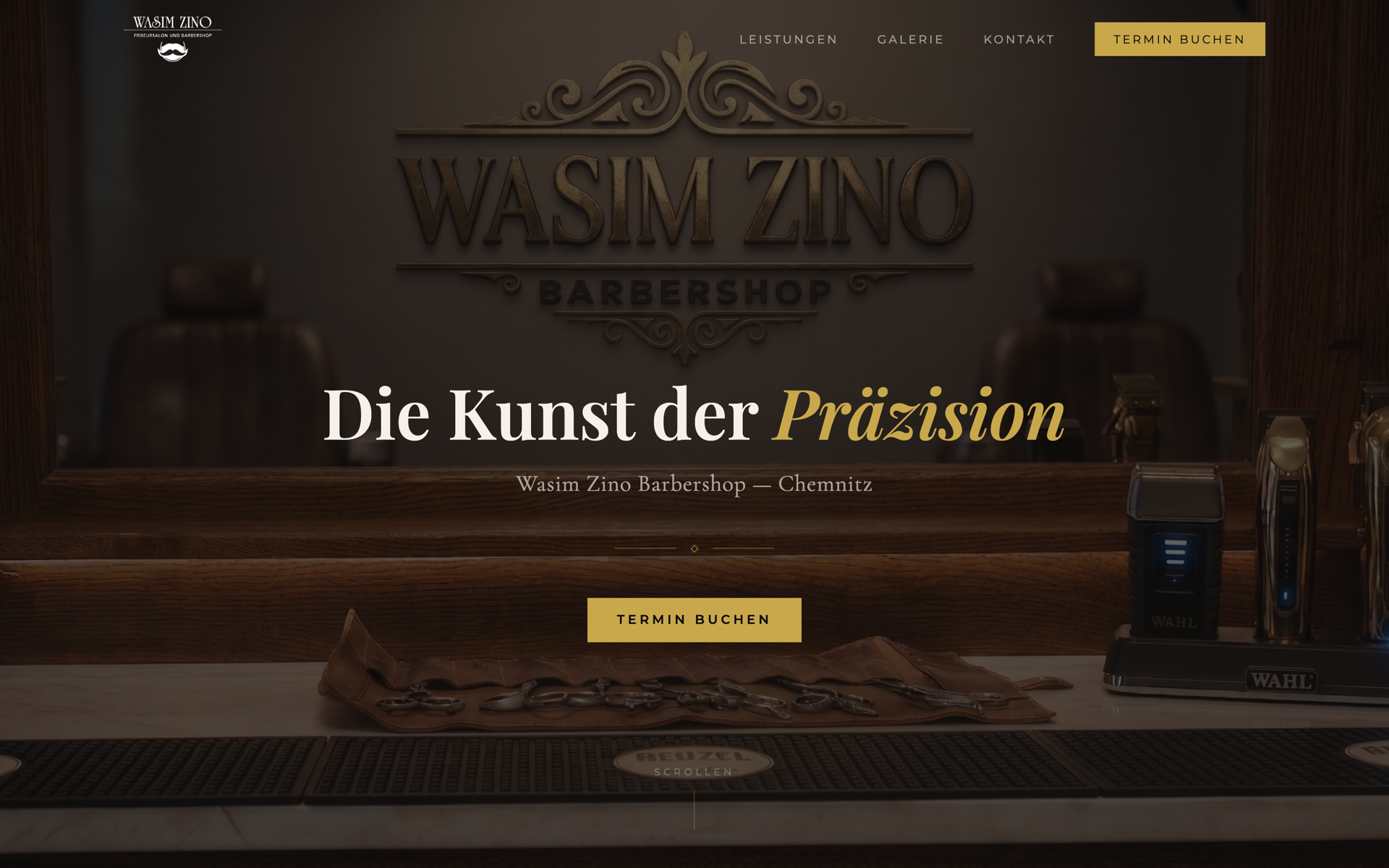 Website-Vorschau des Wasim Zino Barbershops